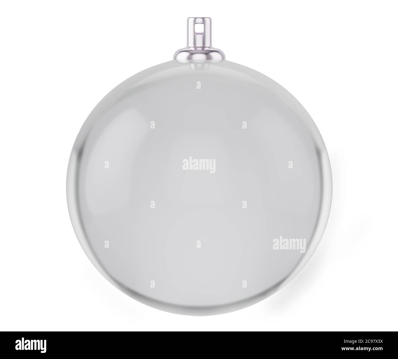 Boule de noël transparente isolée sur fond blanc, illustration 3d Banque D'Images