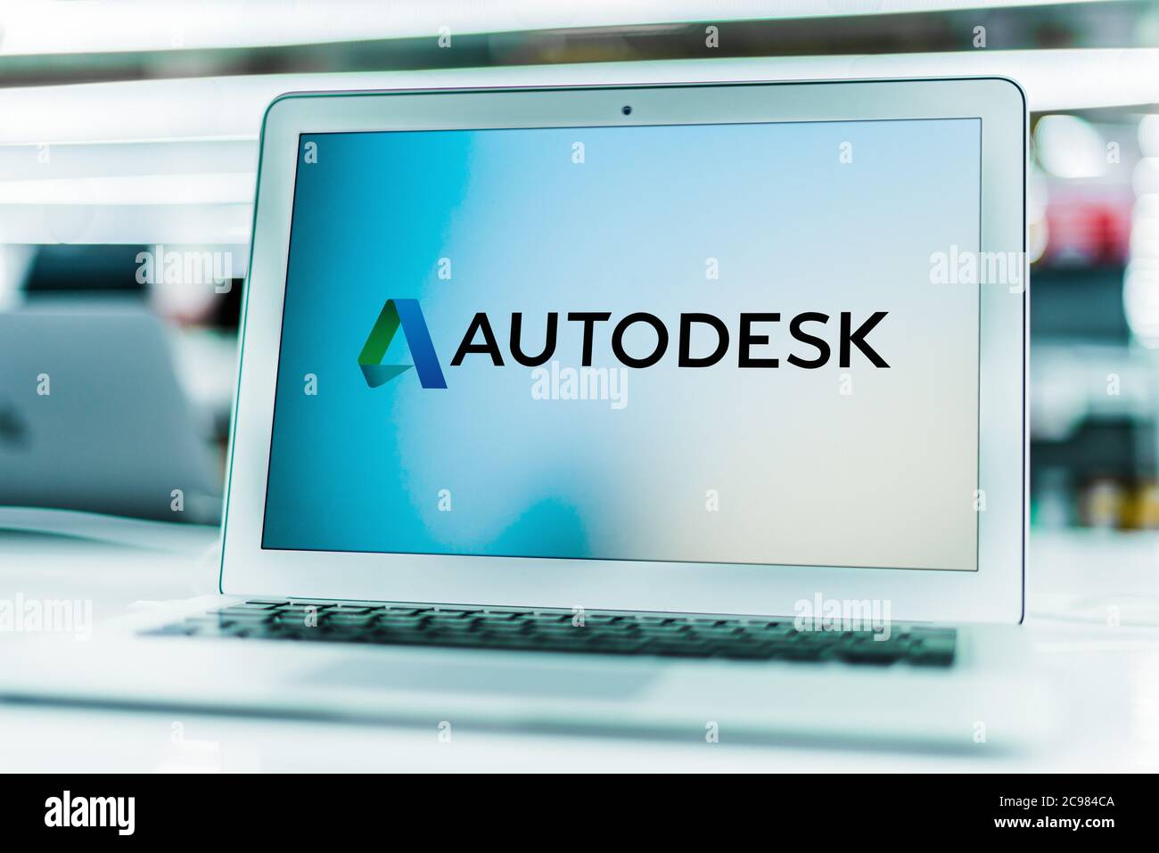 POZNAN, POL - 16 JUIN 2020 : ordinateur portable affichant le logo d'Autodesk, un fabricant américain de logiciels pour l'architecture, l'ingénierie, la construction Banque D'Images