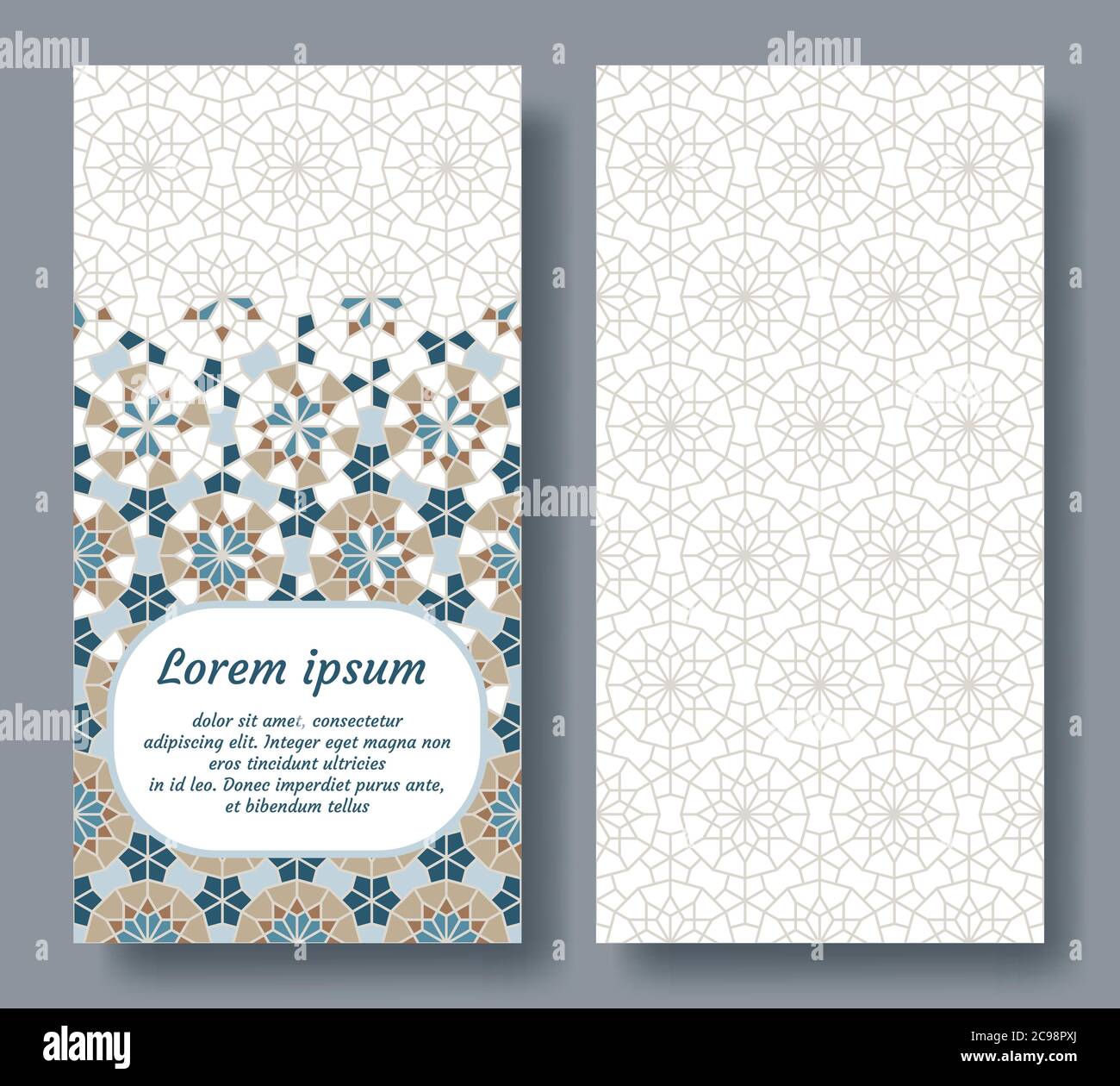 Carte islamique pour l'invitation, la célébration, la date de sauvegarde, le mariage exécuté dans le carrelage géométrique islamique. Modèle de vecteur Colofrul de carte Illustration de Vecteur