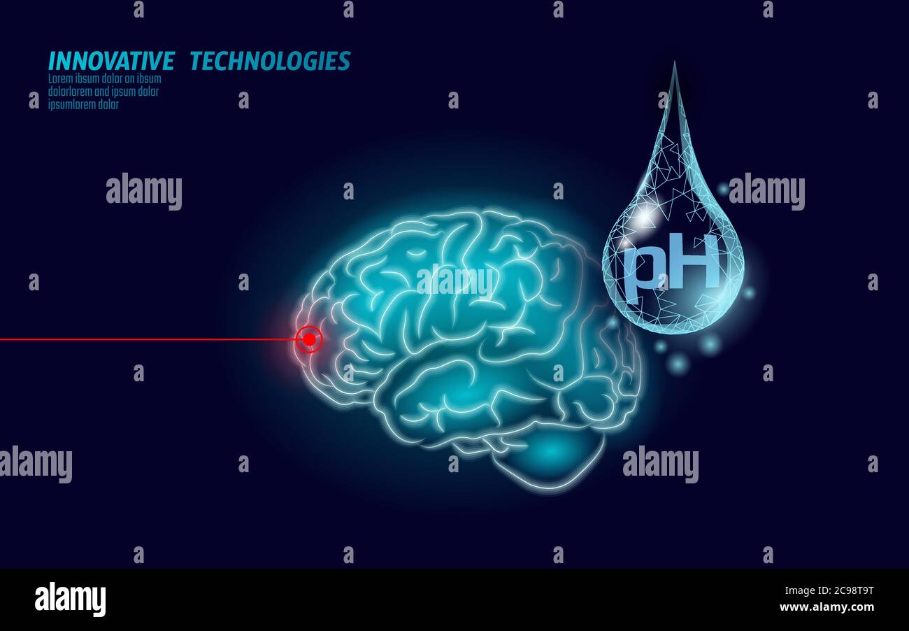 Eau pH cerveau fourniture laboratoire analyse technologie scientifique. Recherche scolaire formation microscope données de laboratoire test potentiel. Médecine santé concept Illustration de Vecteur