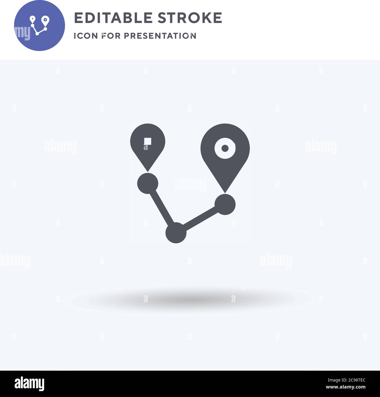 Vecteur d'icône de distance, signe plat rempli, pictogramme solide ...