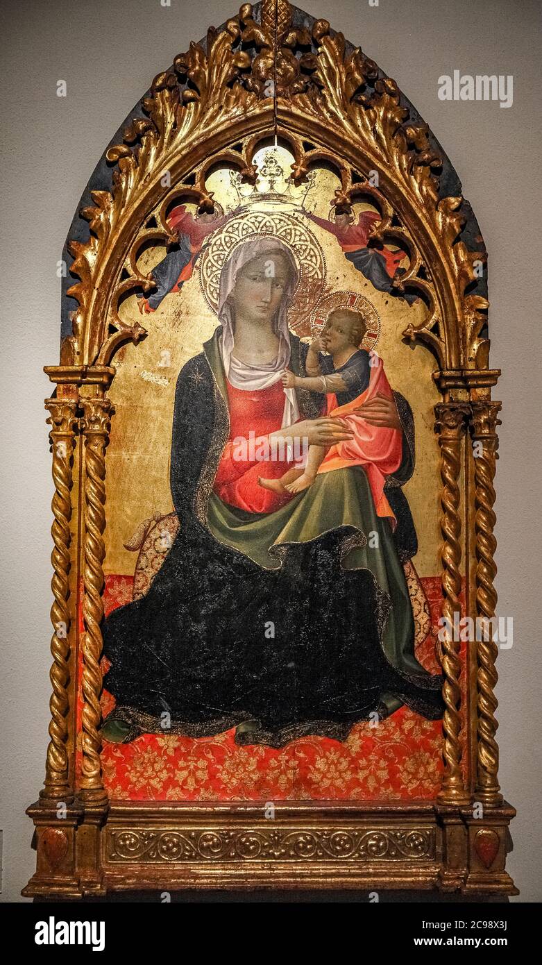 Italie Lombardie Musée Diocesan de Milan - Madonna et l'enfant avec les anges: Gherardo di Jacopo connu sous le nom de Starnina sec: XIV Banque D'Images