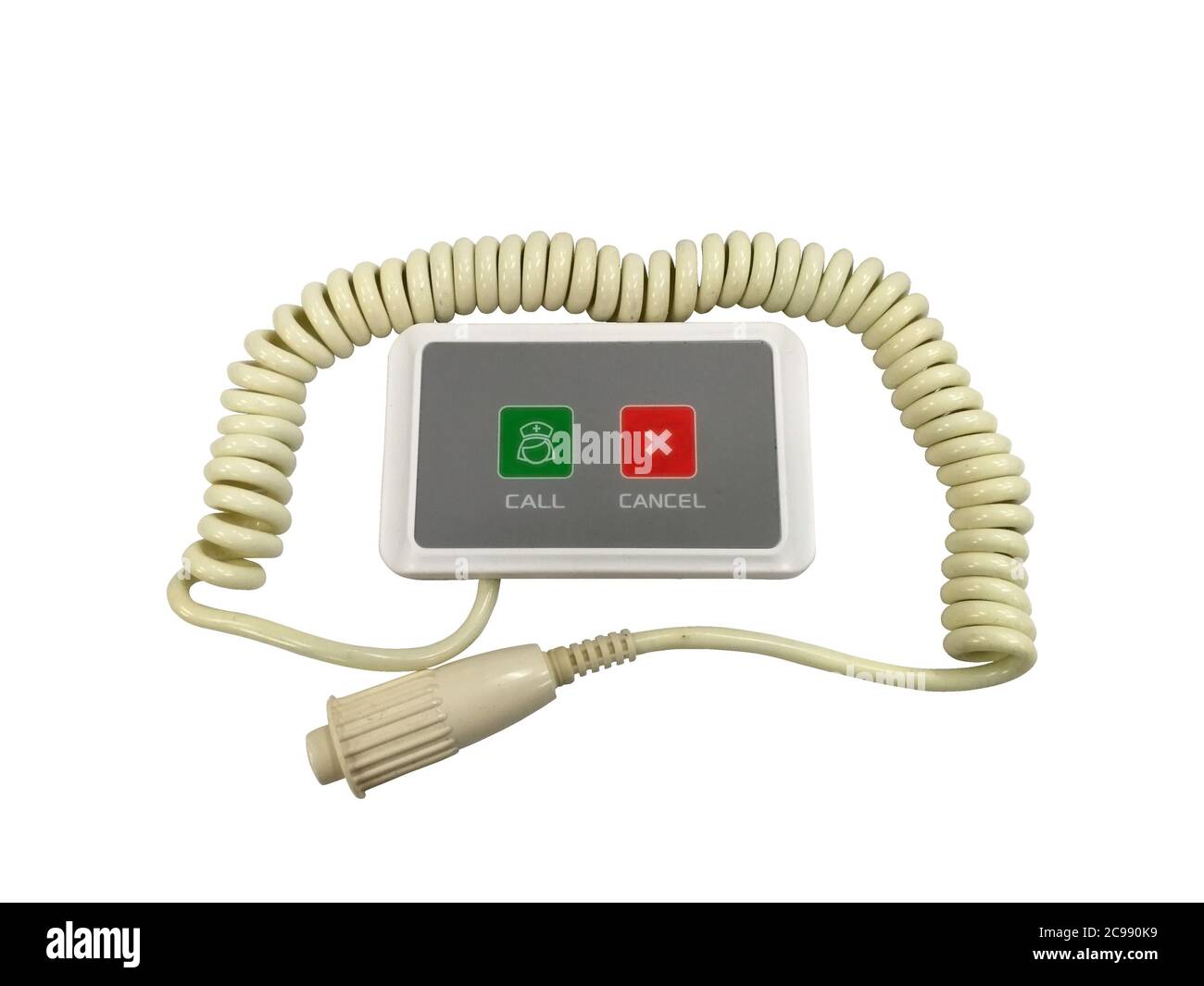 Appel infirmière sans fil et IP isolé sur fond blanc avec Masque Banque D'Images
