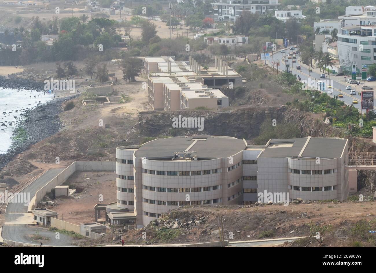 Boom de la construction pétrolière à Dakar, Sénégal Banque D'Images