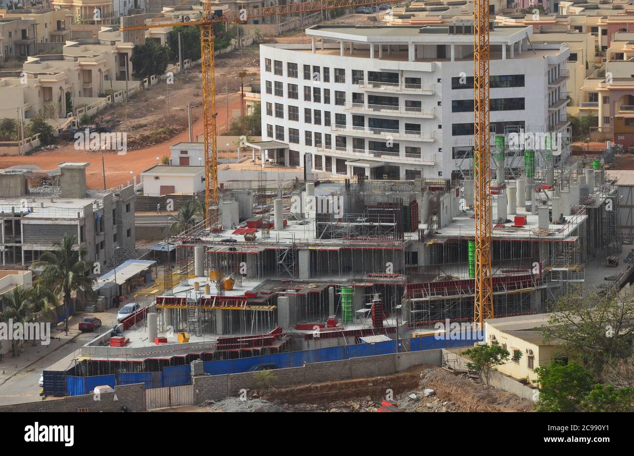 Boom de la construction pétrolière à Dakar, Sénégal Banque D'Images