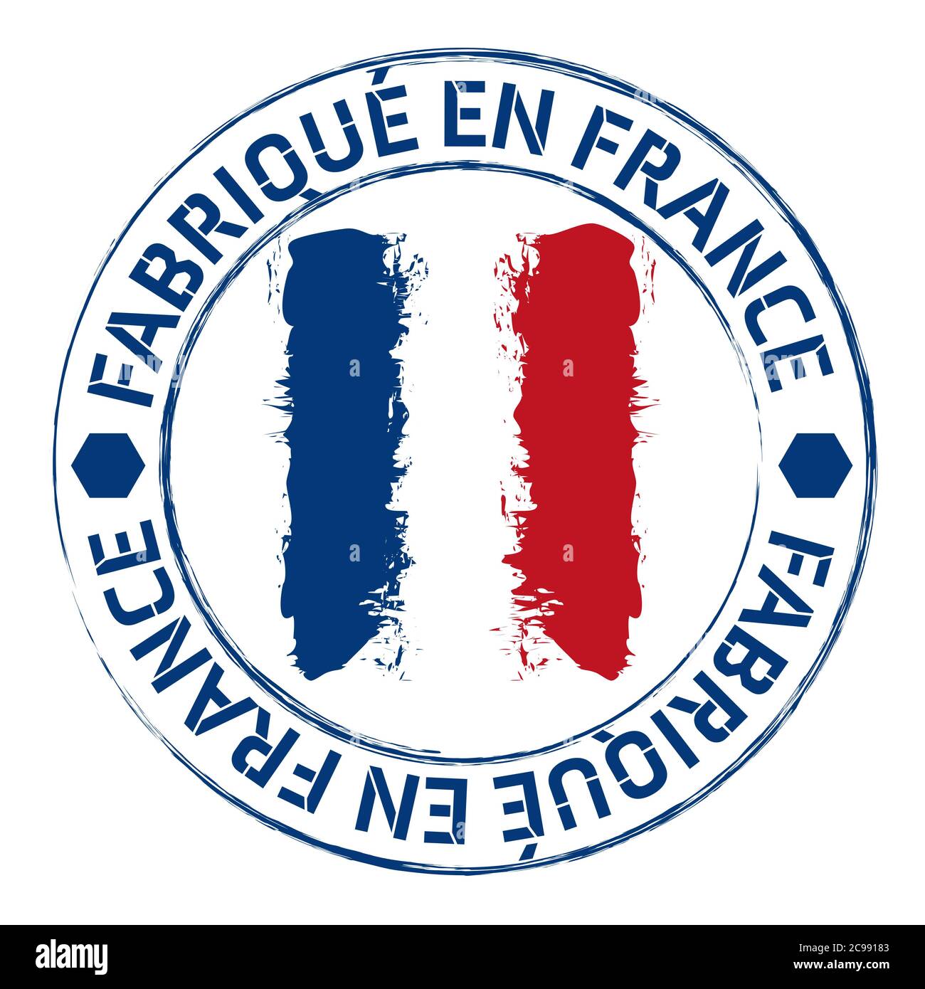 Illustration du logo fabriqué en france Banque D'Images