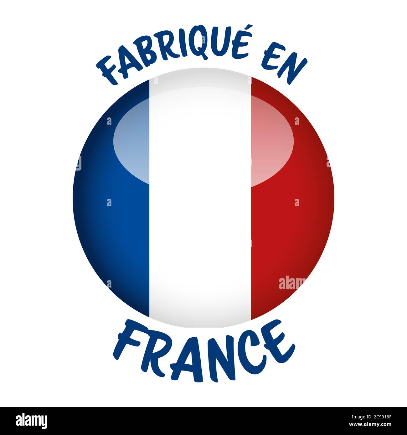 Illustration du logo fabriqué en france Banque D'Images