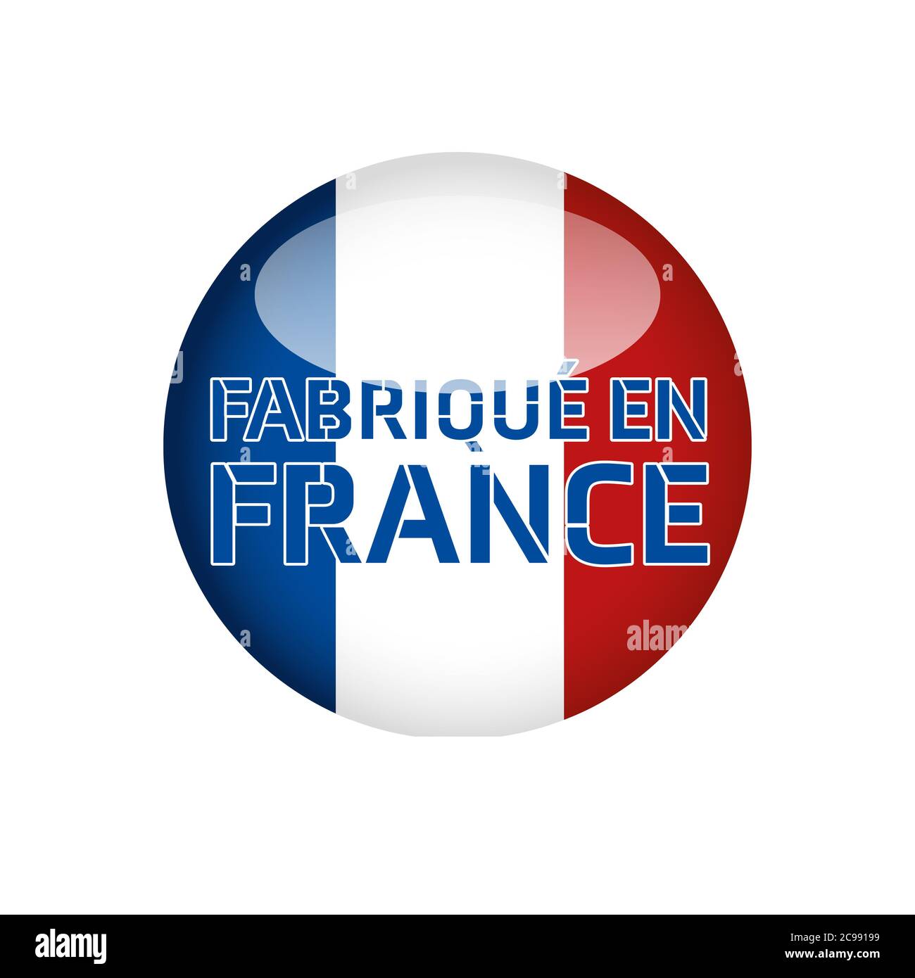 Illustration du logo fabriqué en france Banque D'Images