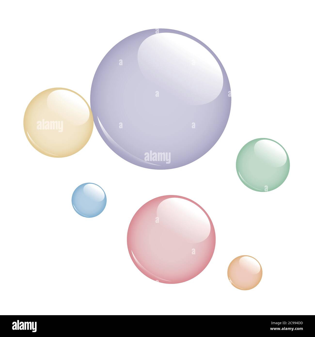 Bulles de savon colorées isolées sur fond blanc illustration vectorielle EPS10 Illustration de Vecteur