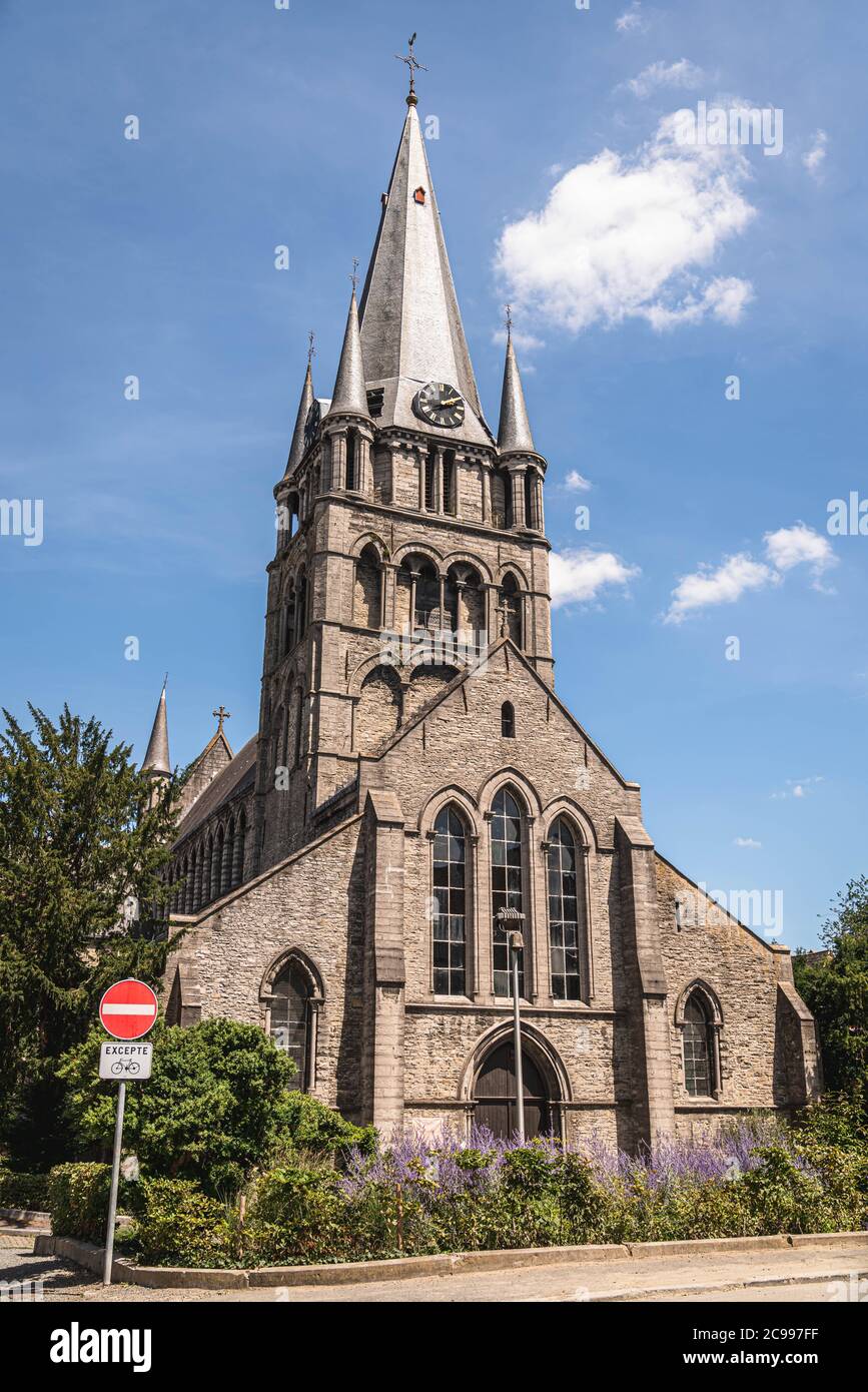 Façade de l'église Saint Jacques à Tournai, Belgique Banque D'Images