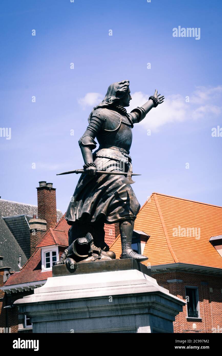 Monument à Christine de Lalaing 1863 à Tournai, Belgique Banque D'Images