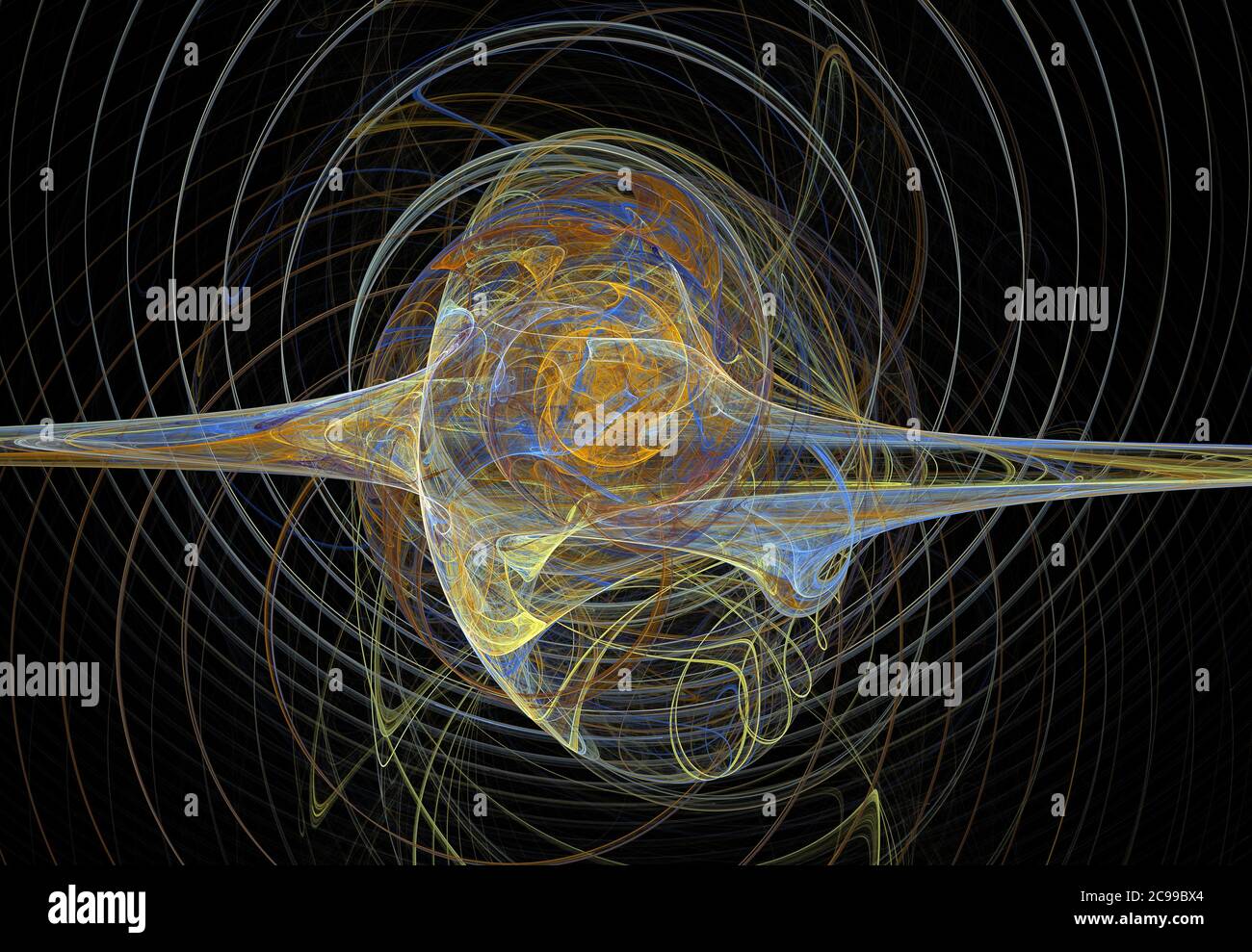 Fractales, un modèle abstrait d'un symbole de communication informatique sur une planète Banque D'Images