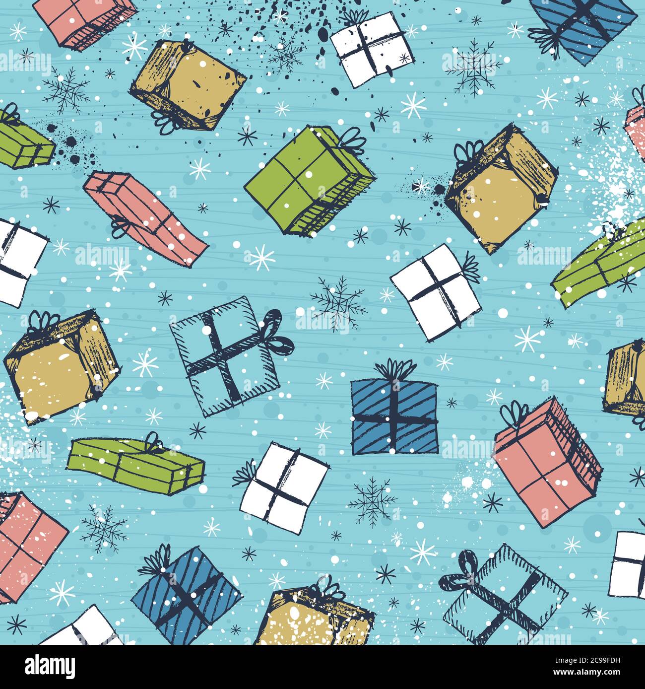 arrière-plan en couleur avec des cadeaux de noël , illustration vectorielle Banque D'Images