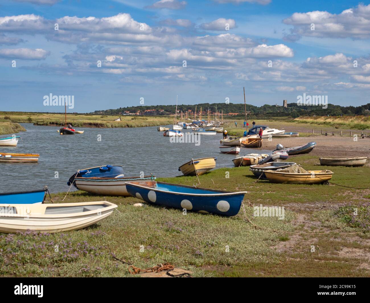 Quai Morston sur la côte nord de Norfolk en été Banque D'Images