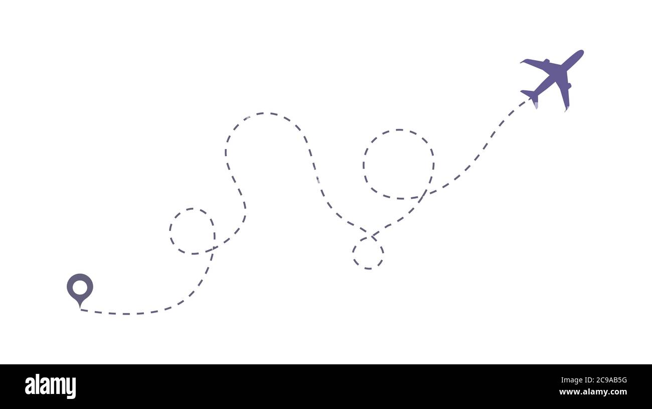 Art design avion route du ciel. Icône vecteur ligne avion. Élément graphique de concept abstrait pour la présentation du transport aérien Illustration de Vecteur