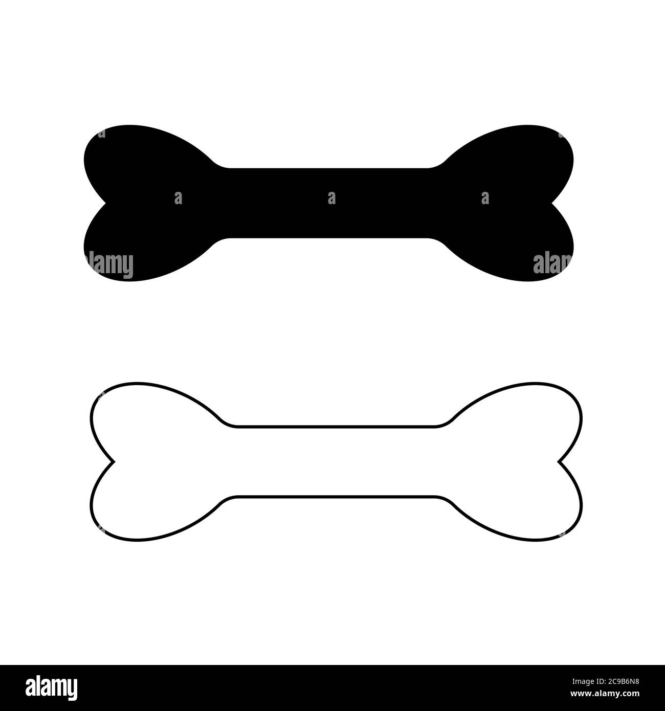Icône en noir et blanc d'os de chien Illustration de Vecteur
