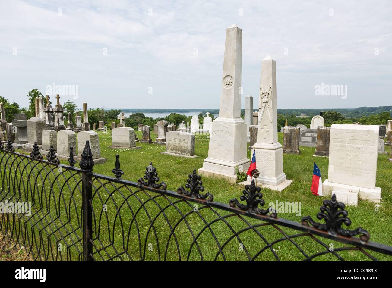 Maryland Histoire jésuite. Tombe du soldat confédéré, cimetière de l'église Saint-Ignace, Chapel Hill point, Maryland. Banque D'Images