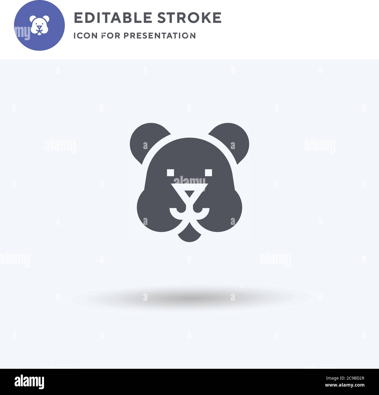 Symbole de hamster, signe plat rempli, pictogramme solide isolé sur blanc, illustration du logo. Icône de hamster pour la présentation. Illustration de Vecteur