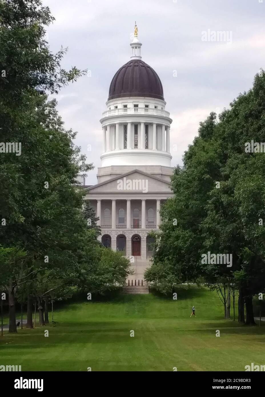 Maine State House, vue depuis le parc Capitol, Augusta, ME, États-Unis Banque D'Images