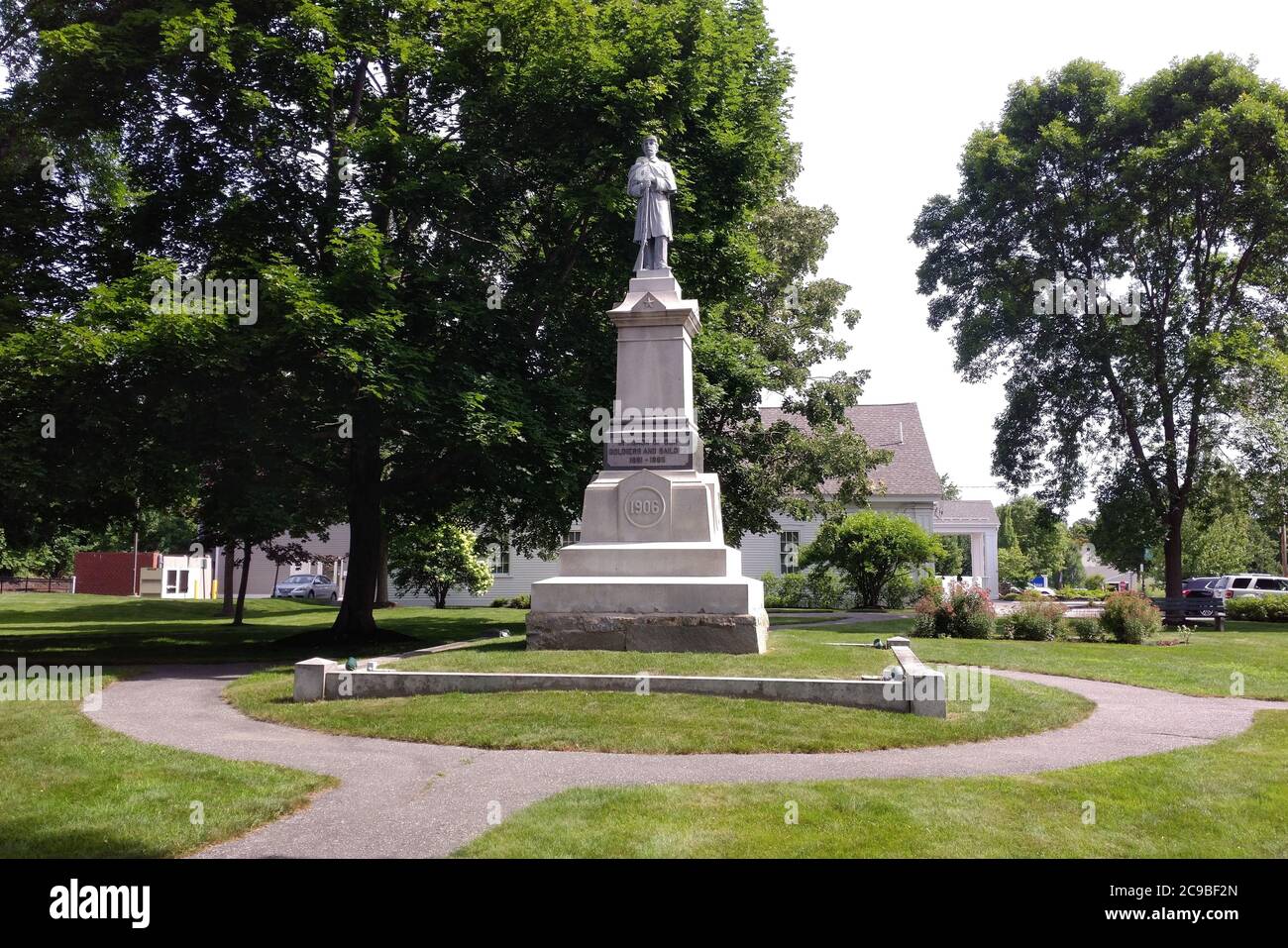 Monument aux soldats et marins de l'Union, Memorial Park, érigé en 1906, Freeport, ME, Etats-Unis Banque D'Images