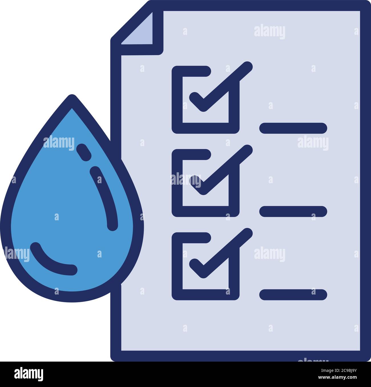 Icône de filtre à eau approuvé. Icône vectorielle de filtre à eau approuvée pour la conception de sites Web isolée sur fond blanc Illustration de Vecteur