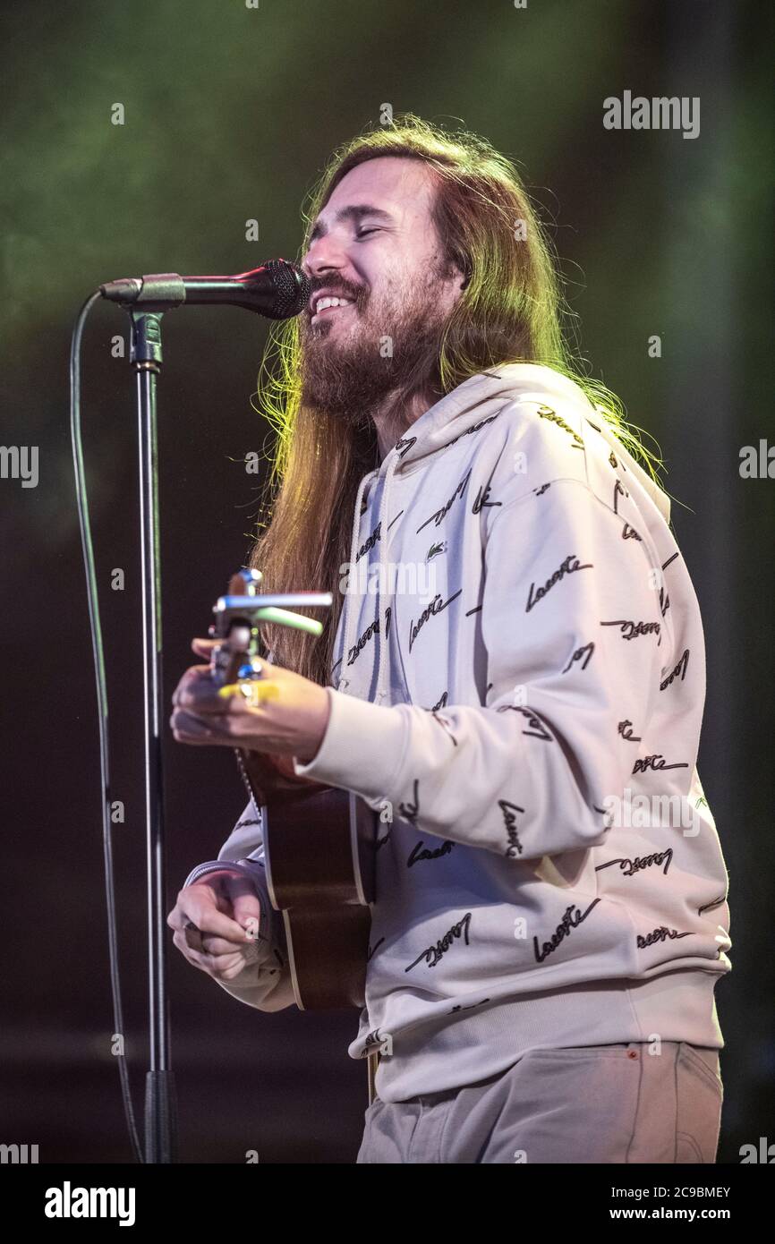 Carlos Stristesse se exécutant au Parc del Forum, Barcelone 16 juillet. 2020. Photographe: ALE Espaliat Banque D'Images