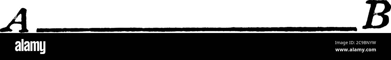 Une figure de ligne droite segment AB, un dessin de ligne vintage ou une illustration de gravure. Illustration de Vecteur