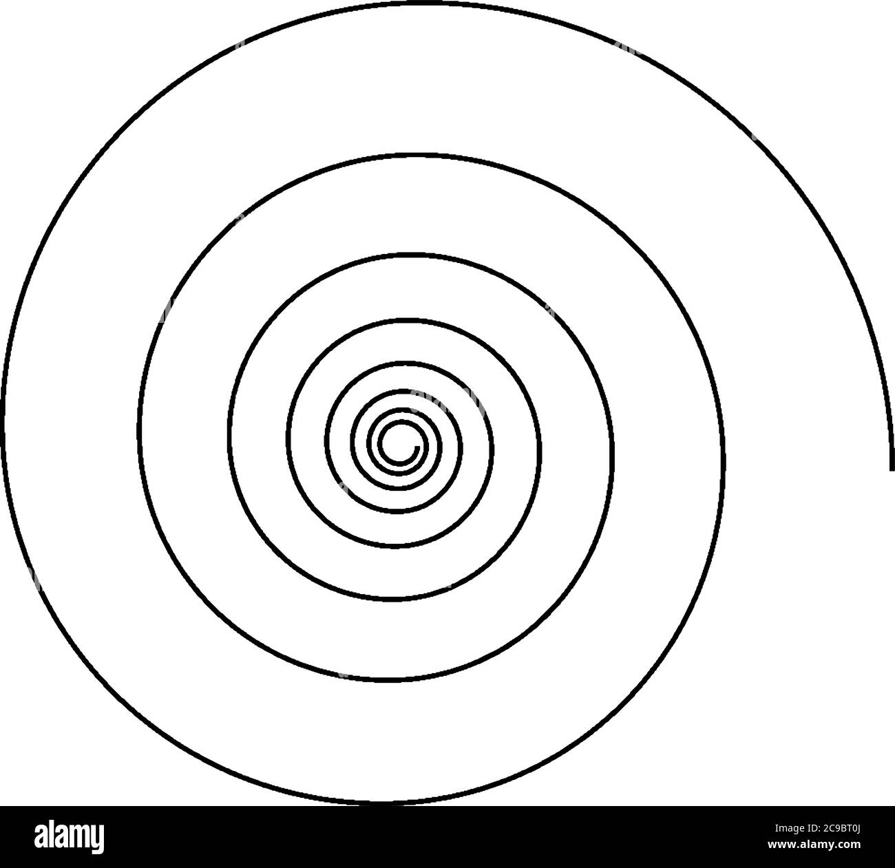 La courbe en spirale est une courbe qui s'étend d'un point tout en s'écartant continuellement de ce point, un dessin de ligne vintage ou une illustration de gravure. Illustration de Vecteur