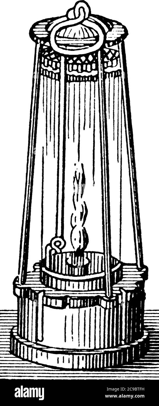 Une représentation type de la « lampe de sécurité », généralement utilisée pour les mineurs de charbon. Ces lampes de sécurité protègent les mineurs de charbon contre les effets nocifs de Illustration de Vecteur