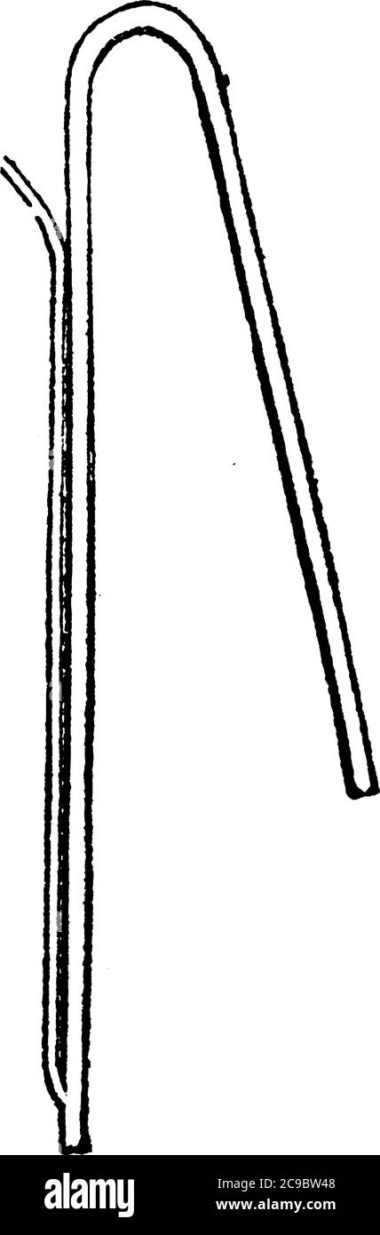 Tube incurvé dans lequel les liquides sont fluides, dessin de ligne vintage ou illustration de gravure. Illustration de Vecteur