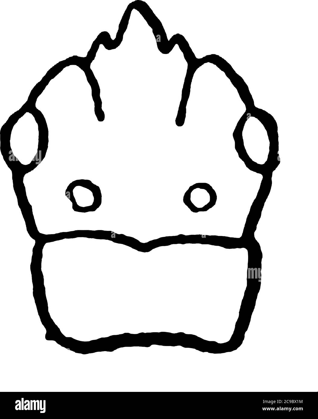 Vue de dessus de la tête d'insecte ou de la tête (Fabricius)., dessin de ligne vintage ou illustration de gravure. Illustration de Vecteur