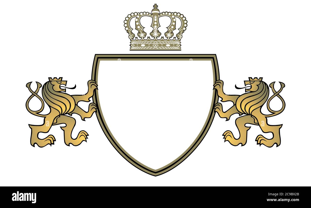 Emblème heralsec de la couche royale de lion - illustration vectorielle Illustration de Vecteur