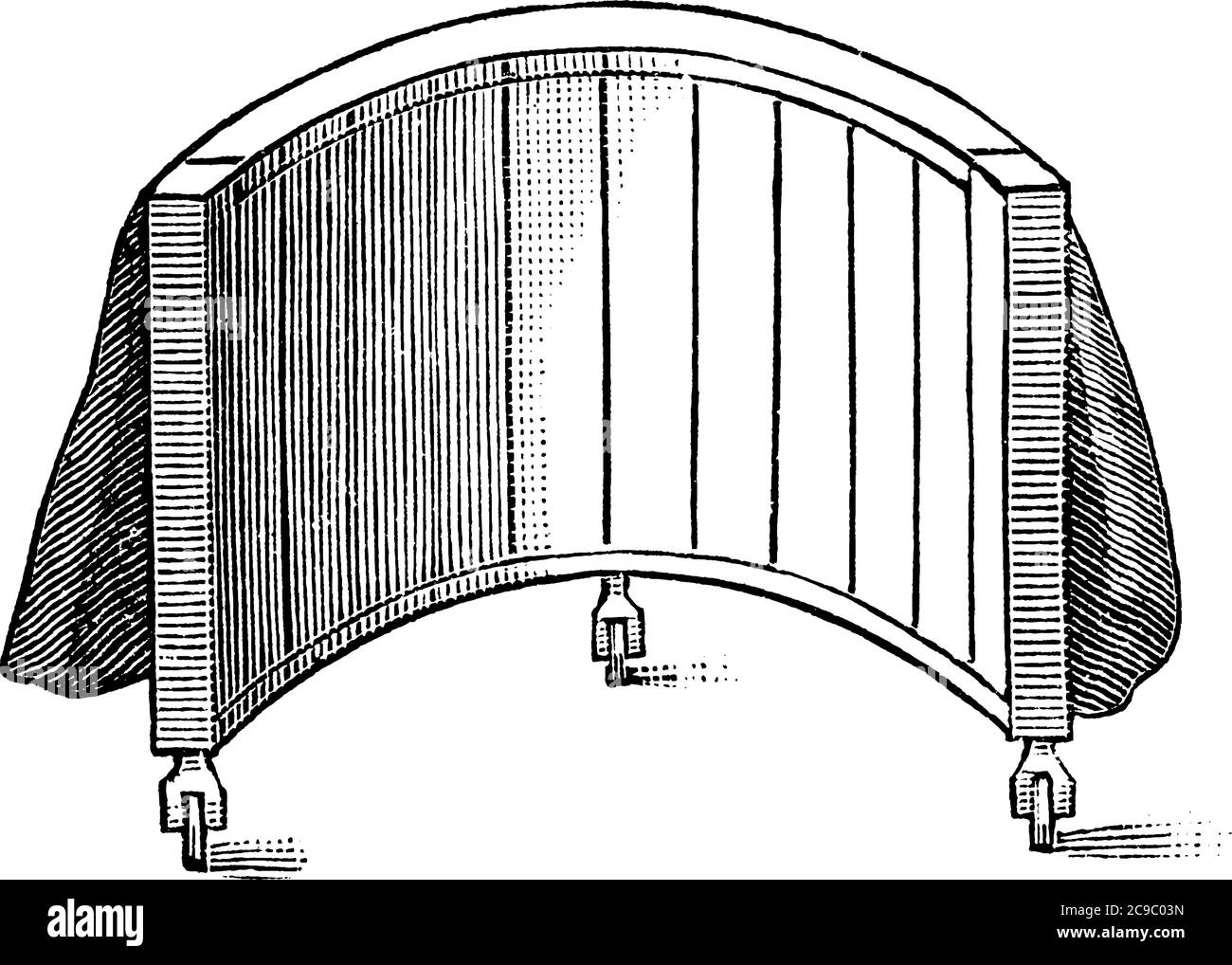 Une cabine avec roues, dessin de ligne vintage ou illustration de gravure. Illustration de Vecteur