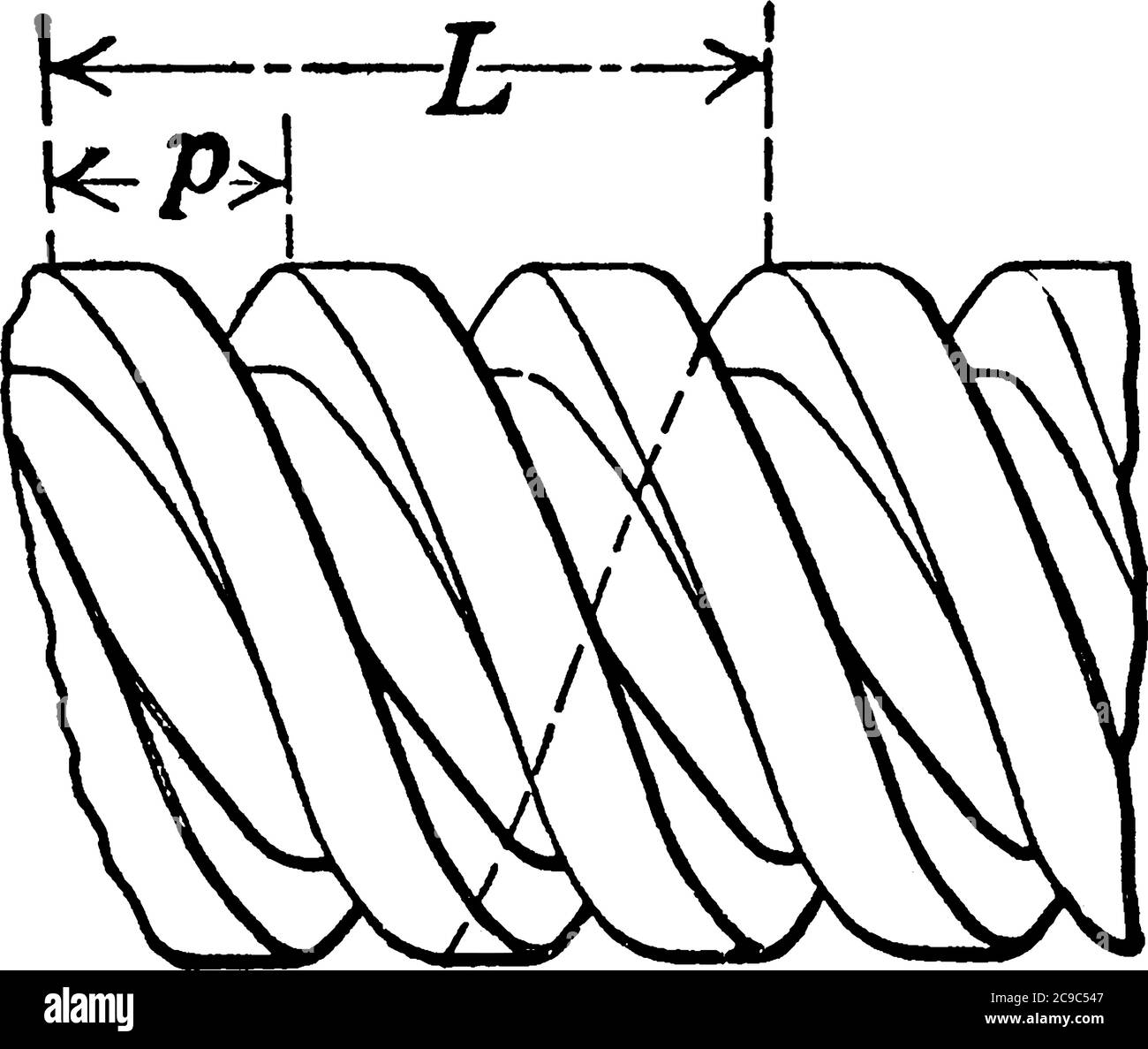 Il s'agit d'une vis. Il s'agit d'une broche métallique courte, fine et pointue avec un filetage hélicoïdal surélevé qui tourne autour de lui, un dessin de ligne vintage ou une gravure illu Illustration de Vecteur
