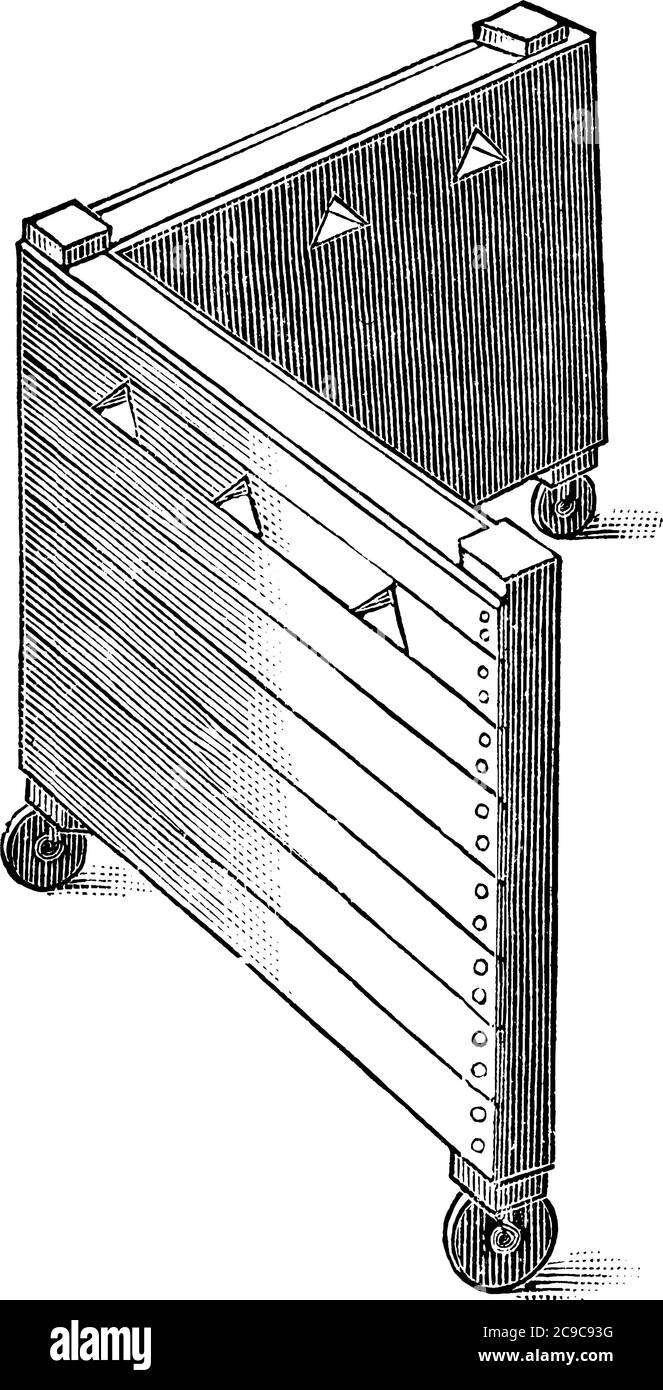 Une cabine avec roues, dessin de ligne vintage ou illustration de gravure. Illustration de Vecteur