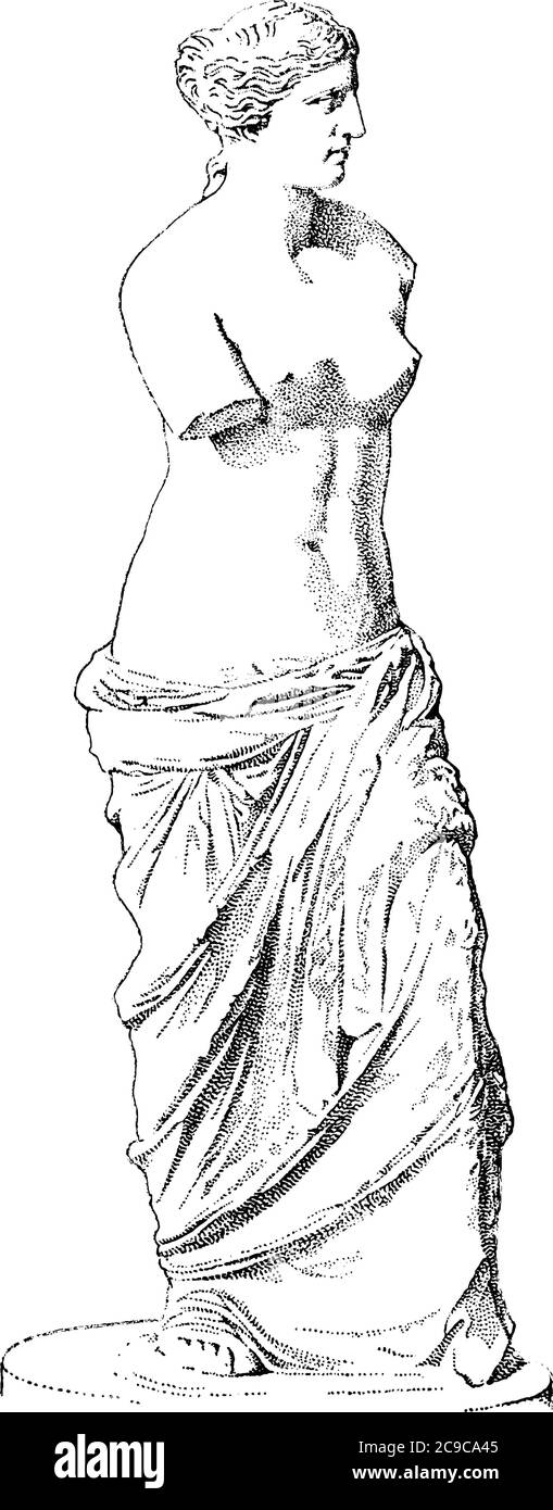 Une représentation typique de, Vénus de Melos, une ancienne statue grecque et l'une des plus célèbres œuvres de la sculpture grecque ancienne. Au départ, il était de la batterie Illustration de Vecteur
