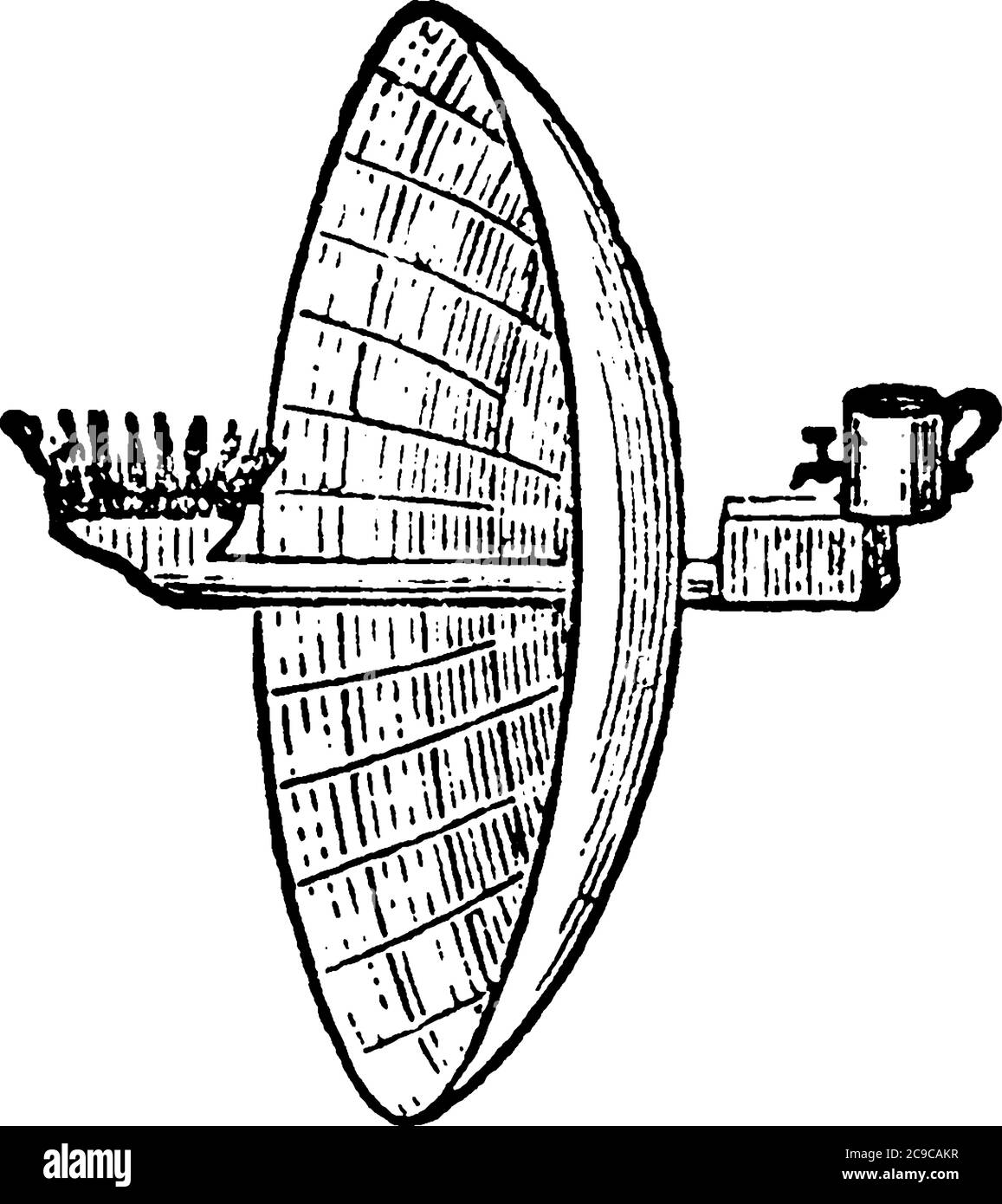 Premier utilisé pour l'éclairage des phares par M. Hutchinson, maître de quai de Liverpool. Il affirme que les feux Mersey ont été équipés de réflecteurs formés Illustration de Vecteur