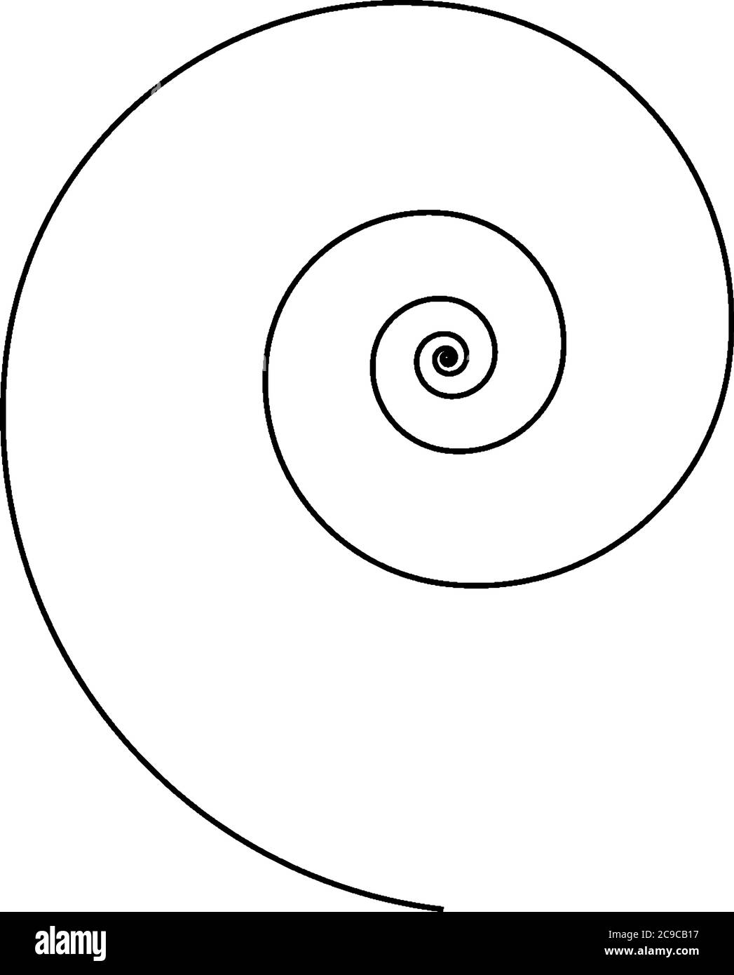 La courbe en spirale est une courbe qui s'étend d'un point tout en s'écartant continuellement de ce point, un dessin de ligne vintage ou une illustration de gravure. Illustration de Vecteur