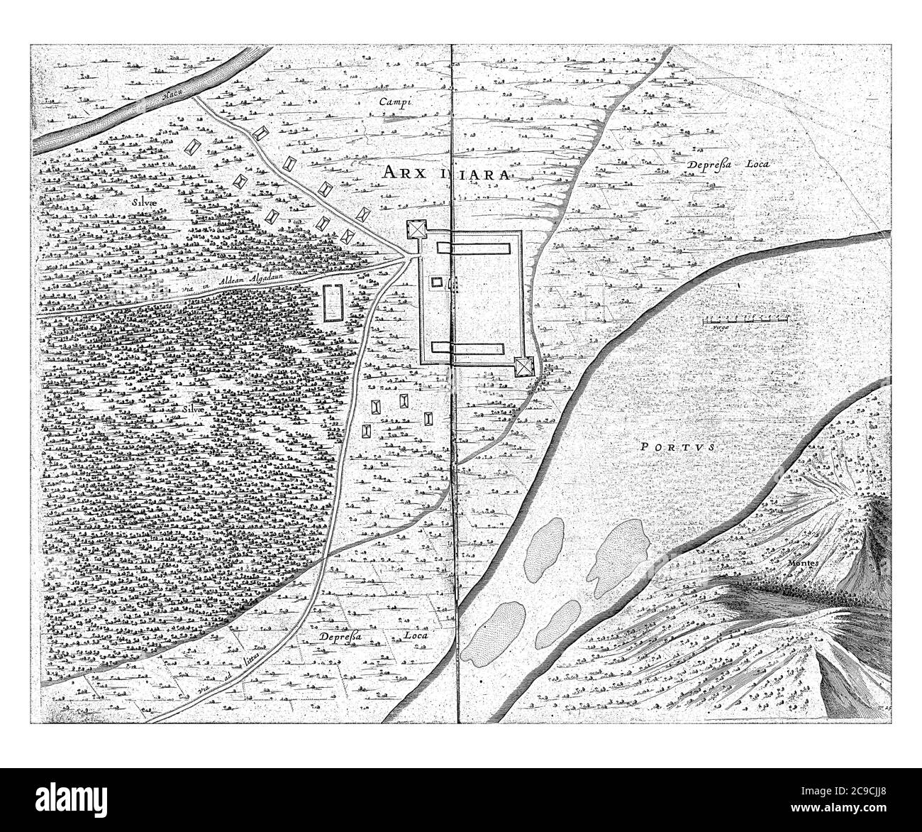 Plan d'étage du fort à Siara, 1636-1644, Jan van Brosterhuyzen, après Frans Jansz Post, 1645 - 1647 Plan d'étage du fort à Siara ou Ceara (Forta Banque D'Images