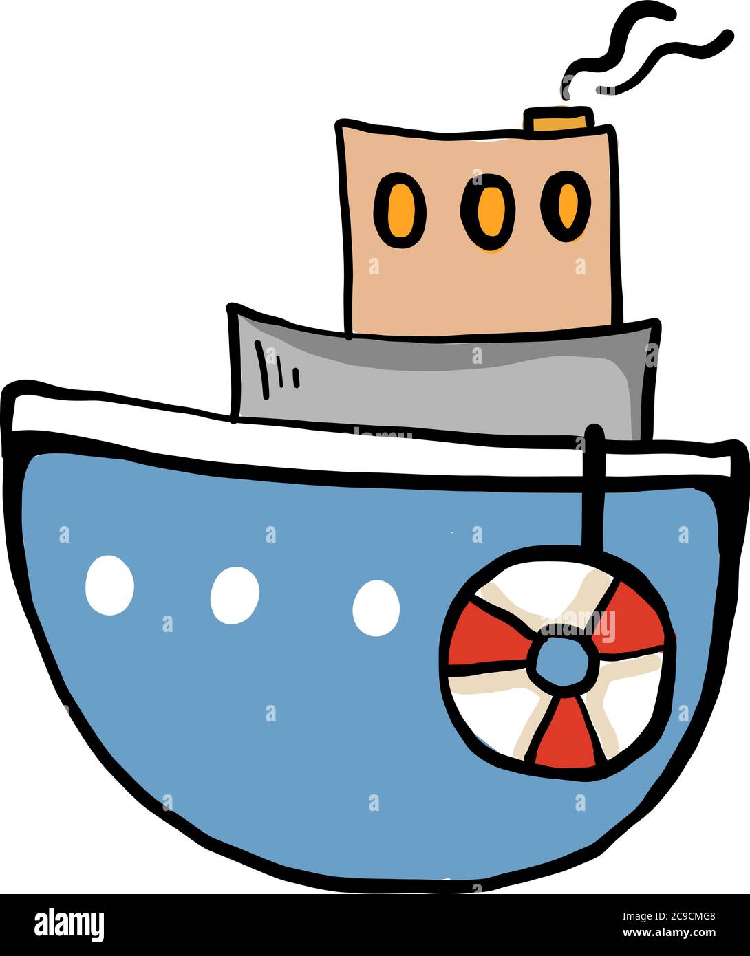 Petit navire, illustration, vecteur sur fond blanc Illustration de Vecteur