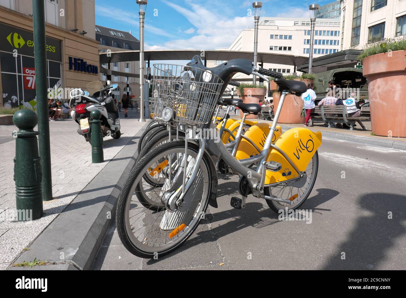 Bruxelles, Belgique - le programme de location de vélos de Villo été 2020 Banque D'Images