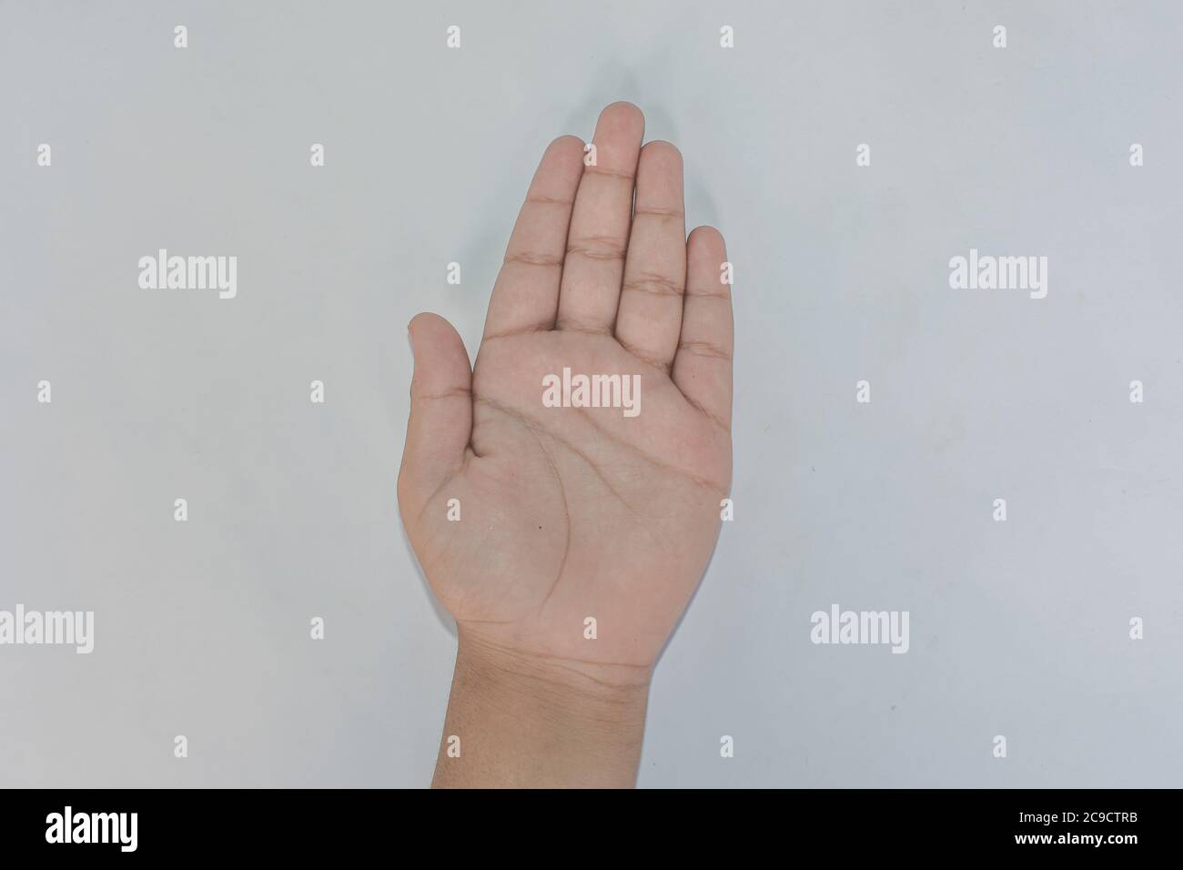 Symbole de Bonjour. Emoji style mains image isolée sur blanc. Banque D'Images