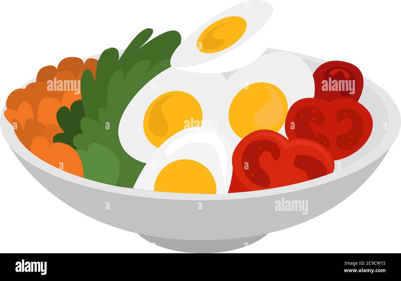 Salade Cobb, illustration, vecteur sur fond blanc Illustration de Vecteur