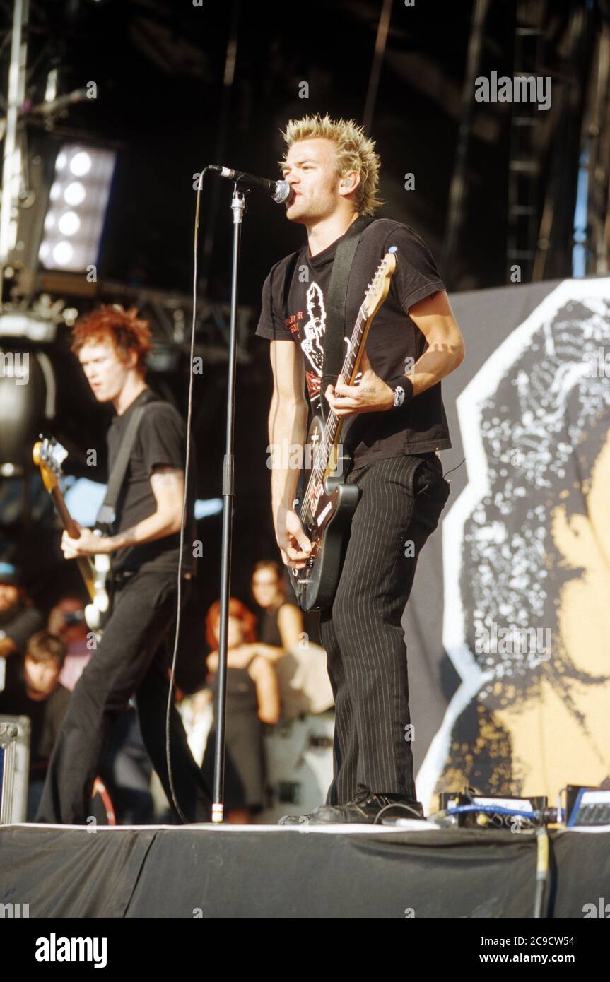 SUM 41 au Reading Festival 2003, Reading, Berkshire, Angleterre, Royaume-Uni. Banque D'Images