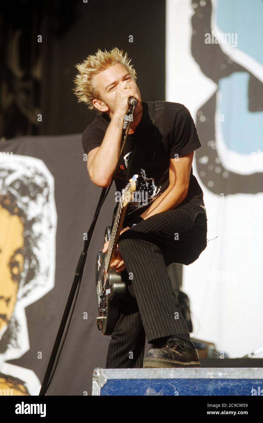 SUM 41 au Reading Festival 2003, Reading, Berkshire, Angleterre, Royaume-Uni. Banque D'Images