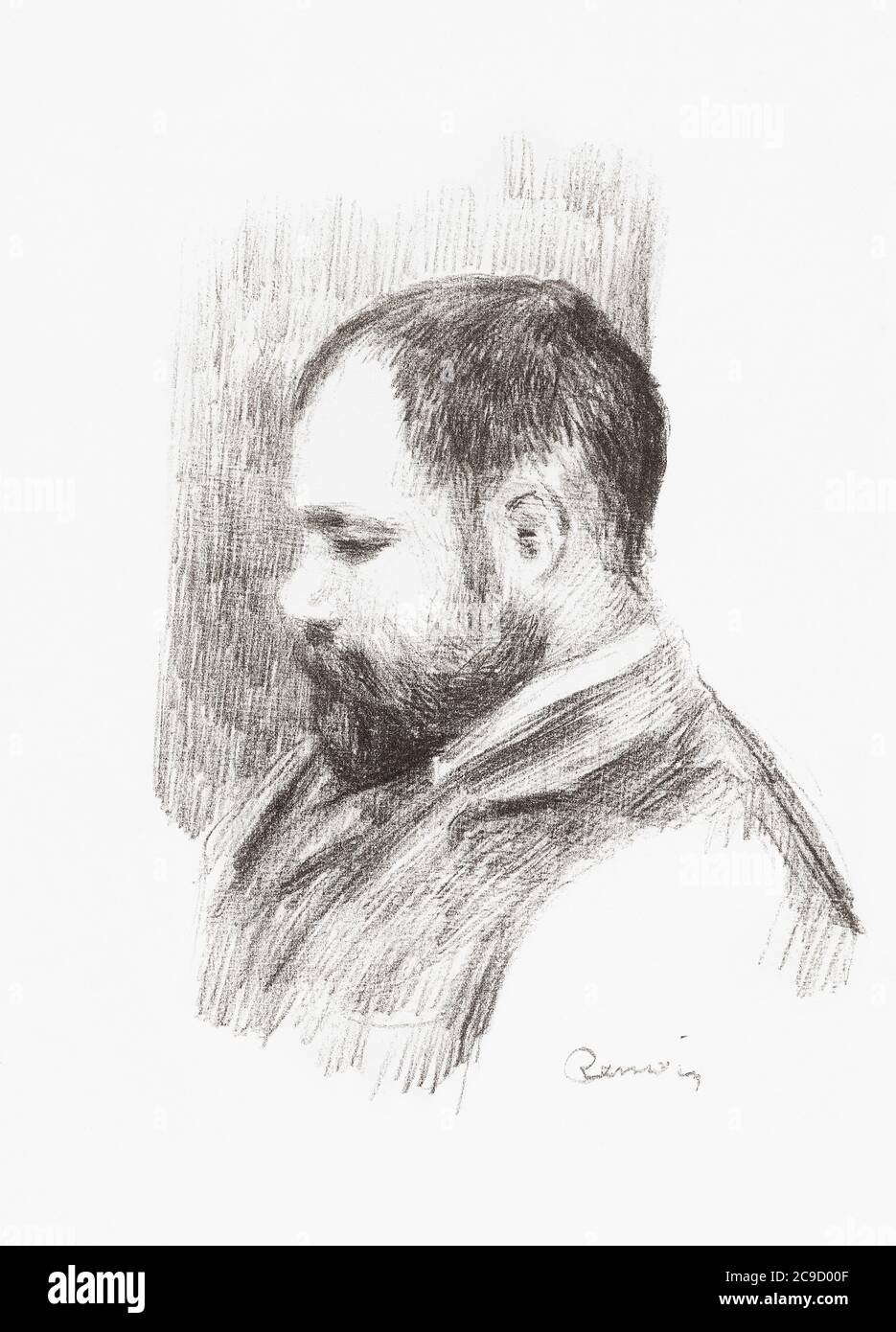 Portrait du marchand d'art français Ambroise Volard, 1866 - 1939. Après un imprimé du début du XXe siècle par Auguste Renoir. Banque D'Images