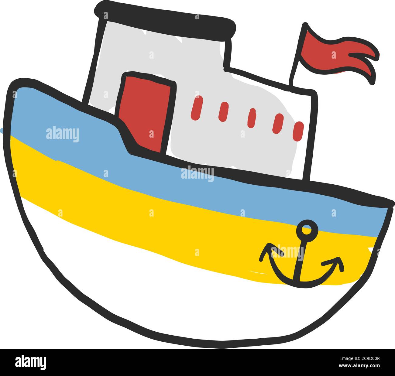 Petit voilier, illustration, vecteur sur fond blanc Illustration de Vecteur