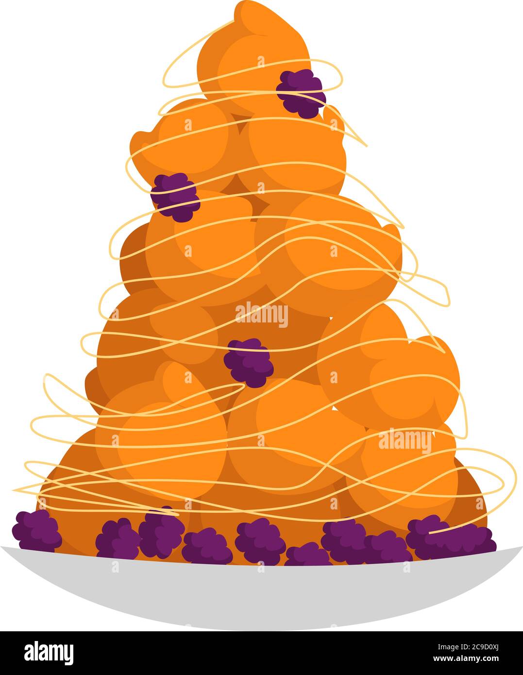 Croquembouche douce, illustration, vecteur sur fond blanc Illustration de Vecteur