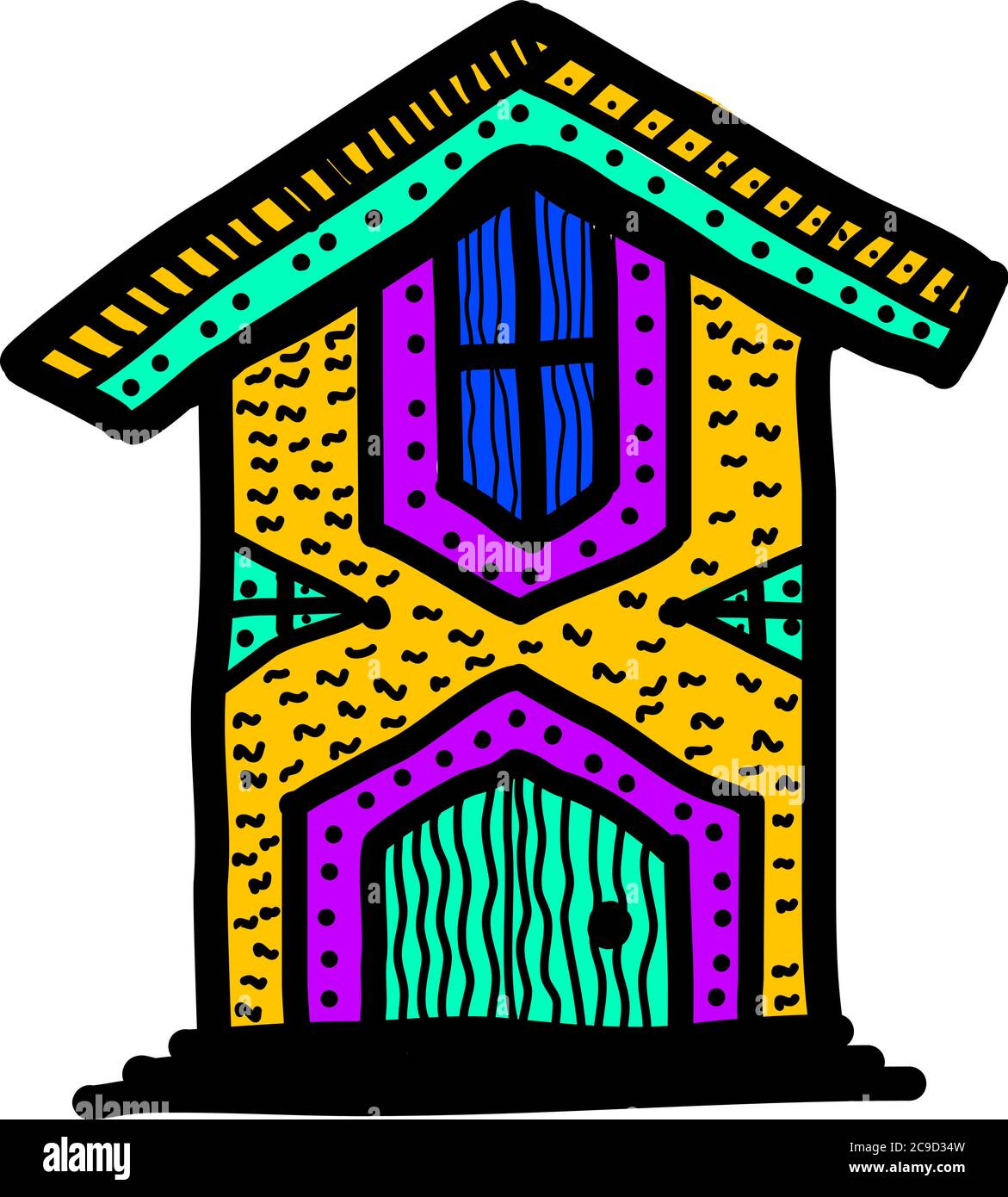 Maison colorée, illustration, vecteur sur fond blanc Illustration de Vecteur