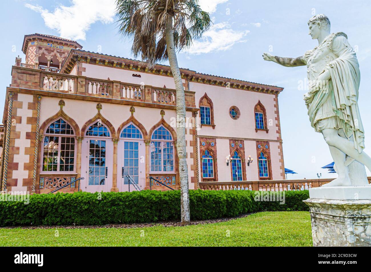 Sarasota Florida, John and & Mable Ringling Museum of Art, domaine, CA d' Zan Mansion, statue, architecture gothique vénitienne, les visiteurs voyagent tour t Banque D'Images